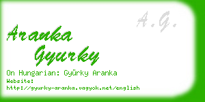 aranka gyurky business card
