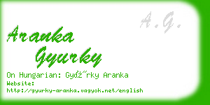 aranka gyurky business card